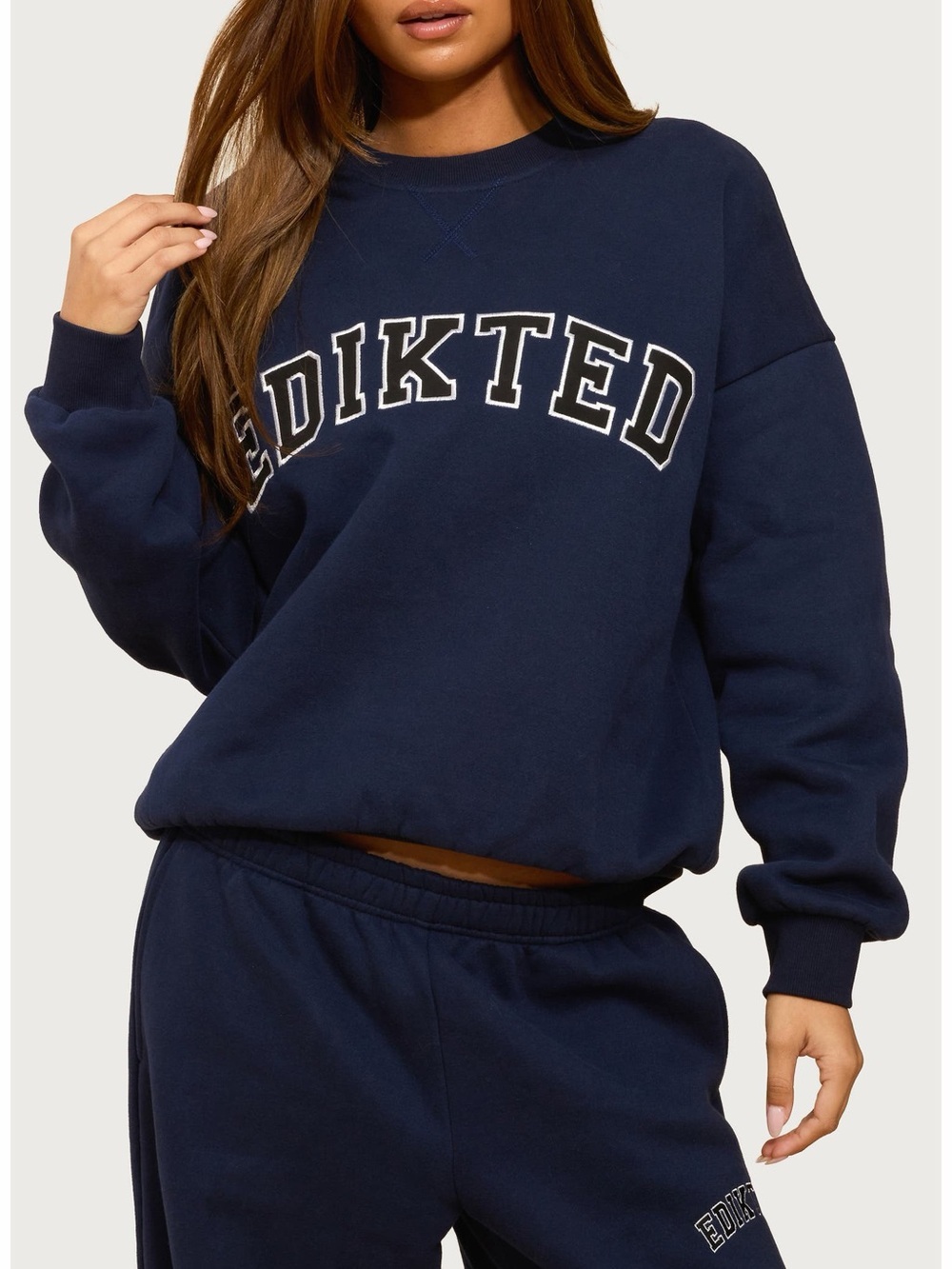 NWT Edikted Major Logo Embroidered Oversized Sweatshirt size small